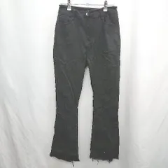 ◇ Θ prose verse プロス　バース 裾ダメージ加工 デニムパンツ サイズL ブラック系 レディース E  【1505220015456】