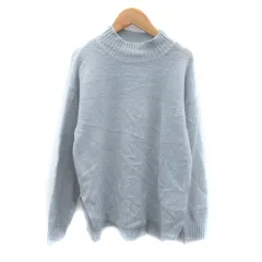 サマンサモスモス SM2 ニット セーター 長袖 ハイネック 無地 オーバーサイズ F 水色 ライトブルー /SY36 ■MO