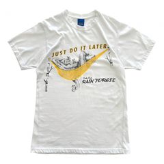 S 90s~ Nike パロディ Tシャツ ” Just Do It Later " ナマケモノ コットン ホワイト