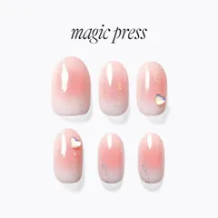 新品未使用W021 DASHING DIVA 「ハートチック」 ダッシングディバ マジックプレス ロングオーバル ネイルチップ 付け爪