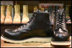 【7E 美品 17年】レッドウィング 8179 アイリッシュセッター 黒 ブラッククローム モックトゥ 編み上げ ブーツ redwing HOPESMORE【FF491】