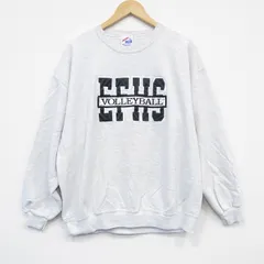 XL/古着 ジャージーズ 長袖 スウェット メンズ 90s バレーボール 刺繍 クルーネック 薄グレー 霜降り 25oct01 中古 スエット トレーナー ト