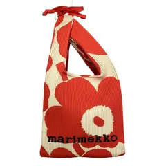 marimekko(マリメッコ) トートバッグ KNITTED MINI TOTE Unikko 094145 レッド×アイボリー ウニッコ/ミニバッグ