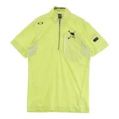 サイズ：M OAKLEY オークリー 433330JP ハーフジップ 半袖Tシャツ スカル  グリーン系 [240101397927]# ゴルフウェア メンズ ストスト