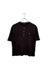 人気   Burberry Black Label バーバリーブラックレーベル 半袖Tシャツ  無地 ブラウン系   刺繍  メンズ サイズ 3  ネ 衣B