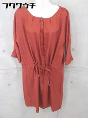 ◇ Simplicite シンプリシテェ 七分袖 膝丈 シャツ ワンピース レッド レディース 【中古】 【1102050007127】
