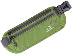 BEATON JAPAN(ビートン ジャパン) セキュリティポーチ スキミング対策 ウエストポーチ RFID 旅行 ウエストバッグ 防水 パスポートケース メンズ レディース 薄型 軽量 防犯 スポーツ アウトドア ランニング(グリーン)