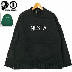 【カラー・サイズ選択可】 NESTA BRAND ネスタブランド ドロップショルダー クルーネックセーター 223NB1400 長袖 ニット ストリート カジュアル 丸首 Uネック トップス メンズ レディース 新品【NESTA BRAND正規販売店】