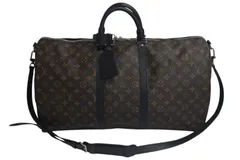 極美品 LOUIS VUITTON ルイヴィトン キーポルバンドリエール55 ボストンバッグ M56714 モノグラムマカサー ブラック 中古 4c075696