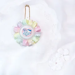 ハンドメイド　両面マタニティマーク　チュールロゼット　レインボー　完成品