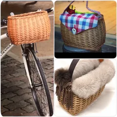 かごバッグ【当社オリジナル品】かご 楕円形かごバスケット 自転車前カゴ 装飾用 デコ 収納バスケット カゴバッグ  レディース スリッパ入れ 高級 耐久性 D-34