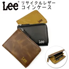 SLE!【 Lee / リー ラウンドファスナー コインケース ミニ財布 ブラック】リサイクルレザー 小銭入れ カードケース ICカード 本革 リー財布 0520372