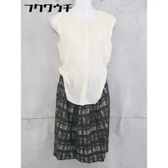 ◇ DES PRES デプレ シルク混 総柄 切替 ノースリーブ 膝丈 ワンピース サイズ1 クリーム系 ブラック レディース 【中古】 【1104150002934】のサムネイル