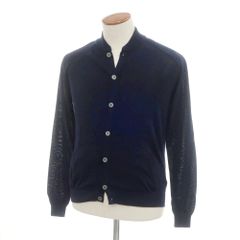 【中古】ザノーネ ZANONE ハイゲージ コットン ニット カーディガン ネイビー【サイズ46】【メンズ】
