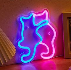 オリジナル　ネオンサイン 仲良し猫ちゃん肩を組む LED看板 癒し かわいい お洒落 インテリア 電飾ディスプレイ 室内装飾 壁掛け 照明 雰囲気作り　オーダーメイド