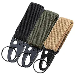 MOLLE/PALS対応 キーパーホルダー 3個セット ベルト カラビナ フック キーホルダー ミリタリー ベルトループ ストラップ TEC-KPHOLDER[色はランダムになります]