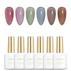 emigoro カラージェル 透け感 ジェルネイル カラー 透明 ジェルネイルセット クリア 業務用 カラージェルネイル ネイルアート カラーセット uv・led対応 6色入り 透明 セルフネイル 0