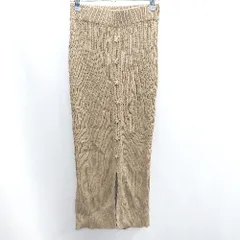 ◇ ⊇ crie conforto クリーコンフォルト リブニット ロング丈 タイト スカート サイズM ブラウン レディース E  【1410100036530】