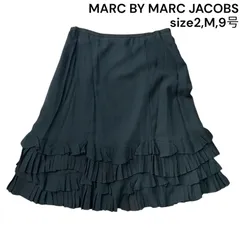 美品 マークバイマークジェイコブス MARC JACOBS スカート 膝丈 シルク 黒 2,M,9号 レディース S5Q298のサムネイル