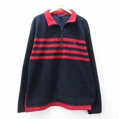 XL/古着 ノーティカ 長袖 ブランド ハーフジップ フリース ジャケット メンズ 90s ワンポイントロゴ 紺他 ネイビー 25sep26 中古 アウター