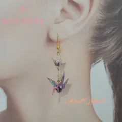 «8» 折り鶴ピアス ～handmade～