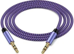 Viviber 3.5mm オーディオケーブル AUXケーブル 音声ケーブル オス-オス ステレオミニプラグ ヘッドホン、ホームステレオ、カーステレオ 高耐久性ナイロン編み Hi-Fi音質 24K金メッキ コネクター スマホ/Android