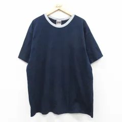 XL/古着 フルーツオブザルーム 半袖 ビンテージ Tシャツ メンズ 90s 無地 大きいサイズ ロング丈 コットン クルーネック 紺他 ネイビー spe