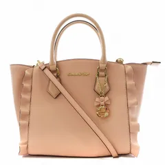 サマンサベガ Samantha Vega ハンドバッグ ショルダーバッグ 2way フリル チャーム付き レザー ピンク /AN28 ■OF