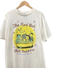 90s ビンテージ RED HOT CHILI PEPPERS 両面プリント バンド Tシャツ L ホワイト 90年代 レッチリ ロックT バンT