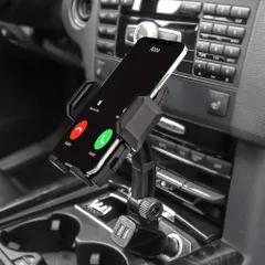 【在庫セール】デュアルUSBポー携帯カーマウント ３６０度回転スマートフォンホルダー 急速充電車載ホルダー 対応機種：３.５-６.８インチスマホのサムネイル