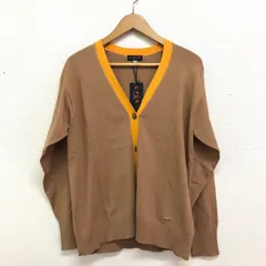 タグ付 EVEX by KRIZIA バイカラーニットカーディガン キャメル L
