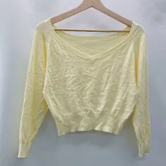 ◇ MERCURYDUO パステルカラー 春 クロップド丈 七分袖 ニットセータ－ サイズF イエロー系 レディース E  【1402280001156】