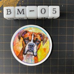 방수 스티커 복서 개 스테인드 글라스 풍 BM-5