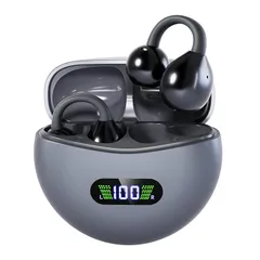 イヤホン Bluetooth【2024業界革新 音質特化モデル】 イヤーカフ型 Bluetooth5.4 ワイヤレスイヤホン 耳を塞がない 耳挟み式 イヤホン 業界トップ音質 フィット感 圧迫感ゼロ 残量表示 ENC通話ノイズキャンセル 指向性音伝送技術 