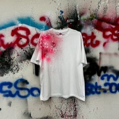 paint T-shirt ペイント Tシャツ ユニセックス ホワイト 白 ペンキ オーバーサイズ 久喜倉庫店
