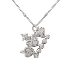 4℃(ヨンドシー) クラウン ハート ネックレス ネックレス ジュエリー アクセサリー ダイヤモンド 王冠 K18 ホワイトゴールド WG  シルバー銀 レディース 40802050086【中古】【アラモード】