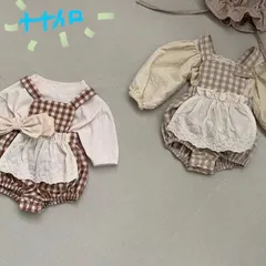 【お値下げしました】サロペットロンパース　子供服　ベビー服　重ね着風