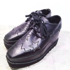 【希少】ステラマッカートニー　スタースタッズ　厚底スニーカー　ブラック　EU37　約23.5㎝