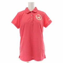 ジャックバニー Jack Bunny!! by PEARLY GATES 17SS ゴルフウェア ポロシャツ ロゴプリント 半袖 2 M ピンク /YI14 ■OM
