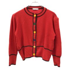 YVES SAINT LAURENT イヴサンローラン マルチカラーボタン ウールニットカーディガン  レッド M