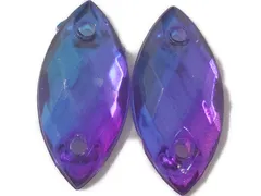 キラリ手芸部 No.3978ビジュー パーツ ソーオン ストーン（アクリルビーズ ラインストーン)青色（ブルー）（グラデーション）_0.7×1.5cm_8個入り（手芸用 縫い付け）