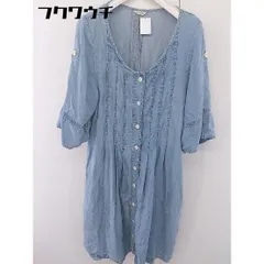 ◇ Simplicite シンプリシテェ 七分袖 膝丈 シャツ ワンピース ブルー レディース  【中古】 【1112270007531】