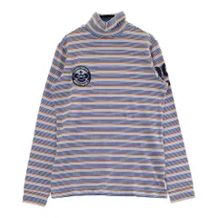 サイズ：2 PEARLY GATES パーリーゲイツ  ハイネック 長袖Tシャツ ボーダー柄 ブルー系 [240101535045] ゴルフウェア レディース ストスト