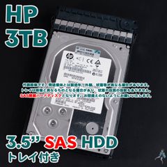 【SAS接続】HP(HGST) 3.5インチHDD(SAS) 3TB MB3000FBUCN(HUS723030ALS640) SAS接続 トレイ付き【HP3Tsas-a9t】