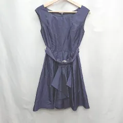 ◇ ◎Θ LAISSE PASSE レッセパッセ 無地 結婚式用 半袖 ミニ丈 ドレスワンピース サイズM ネイビー系 レディース E  【1504210012550】