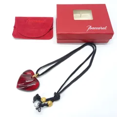 バカラ ハートペンダント レッド ネックレス チョーカー クリスタル