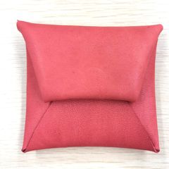 本革　コインケース　メモリーケース　ピルケース　国内　ハンドメイド　レザー　	赤	/工房エールヨコハマ