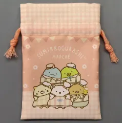 【中古】バッグ [単品] 集合 巾着 「すみっコぐらし展 ～すみっコマルシェでおかいもの～ 巾着入りカフェオレ」 同梱品