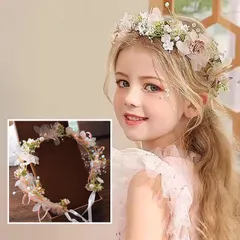 花　かんむり　冠　ヘッドアクセサリー　ヘアアクセサリー　髪飾り　子供　発表会　結婚式　パール　子ども　ヘア　アクセサリー　ヘッドドレス　可愛い　綺麗　かわいい　ゴージャス　お呼ばれ　イベント　パーティー　行事　キッズ　女の子　女子　フラワー　カチューシャ