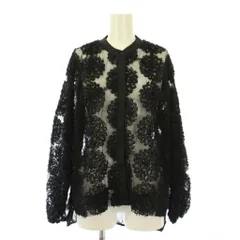トラッゾドンナ Torrazzo Donna 25SS Embroidery Lace Blouse エンブロイダリーレースブラウス シャツ 長袖 バンドカラー シアー シースルー F 黒 ブラック /BBのサムネイル